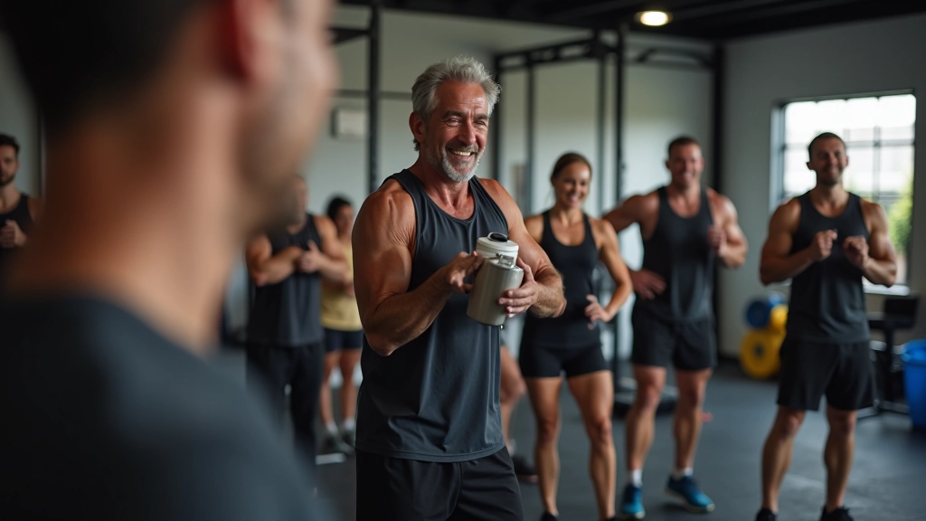 Group WOD challenge session with adults of varied ages competing in friendly fitness competition
